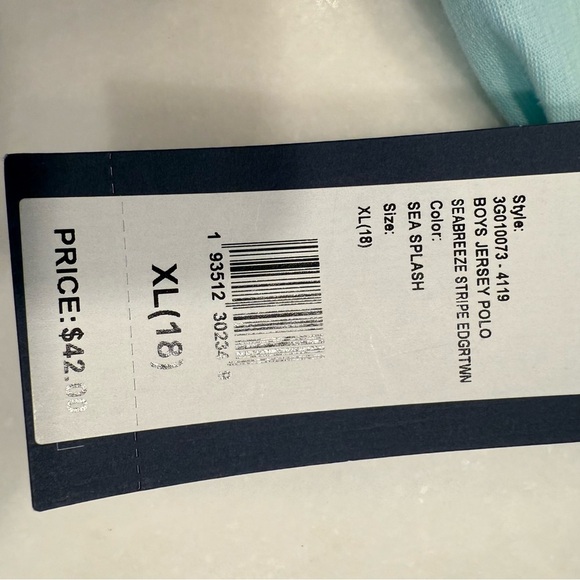 Vineyard Vines  Youth Boy Green W/blue Stripes Pocket Logo Sz XL (18) NWT - Picture 5 of 11